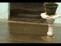 Water almost ready to breach the church